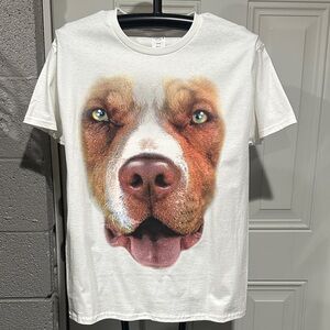 Dog Face Graphic T-Shirt - White